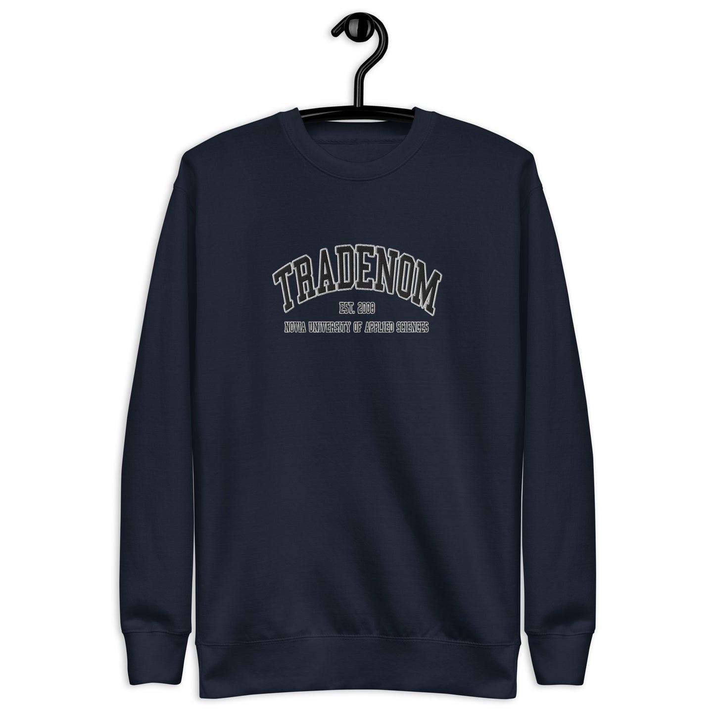 Broderad Tradenom Svart Tryck Premium Sweatshirt