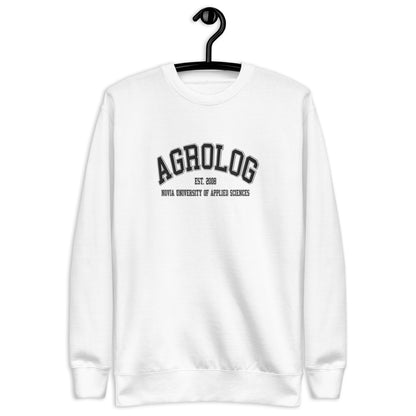 Broderad Agrolog Svart Tryck Premium Sweatshirt