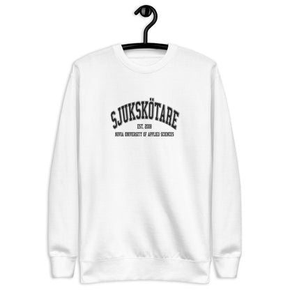 Broderad Sjukskötare Svart Tryck Premium Sweatshirt