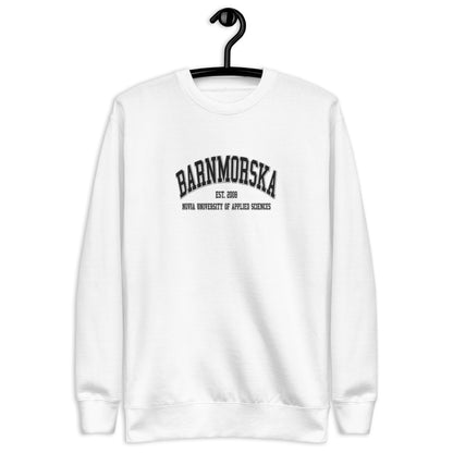 Broderad Barnmorska Svart Tryck Premium Sweatshirt