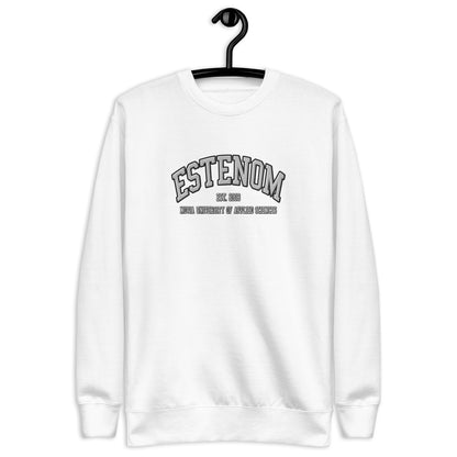 Broderad Estenom Vitt Tryck Premium Sweatshirt