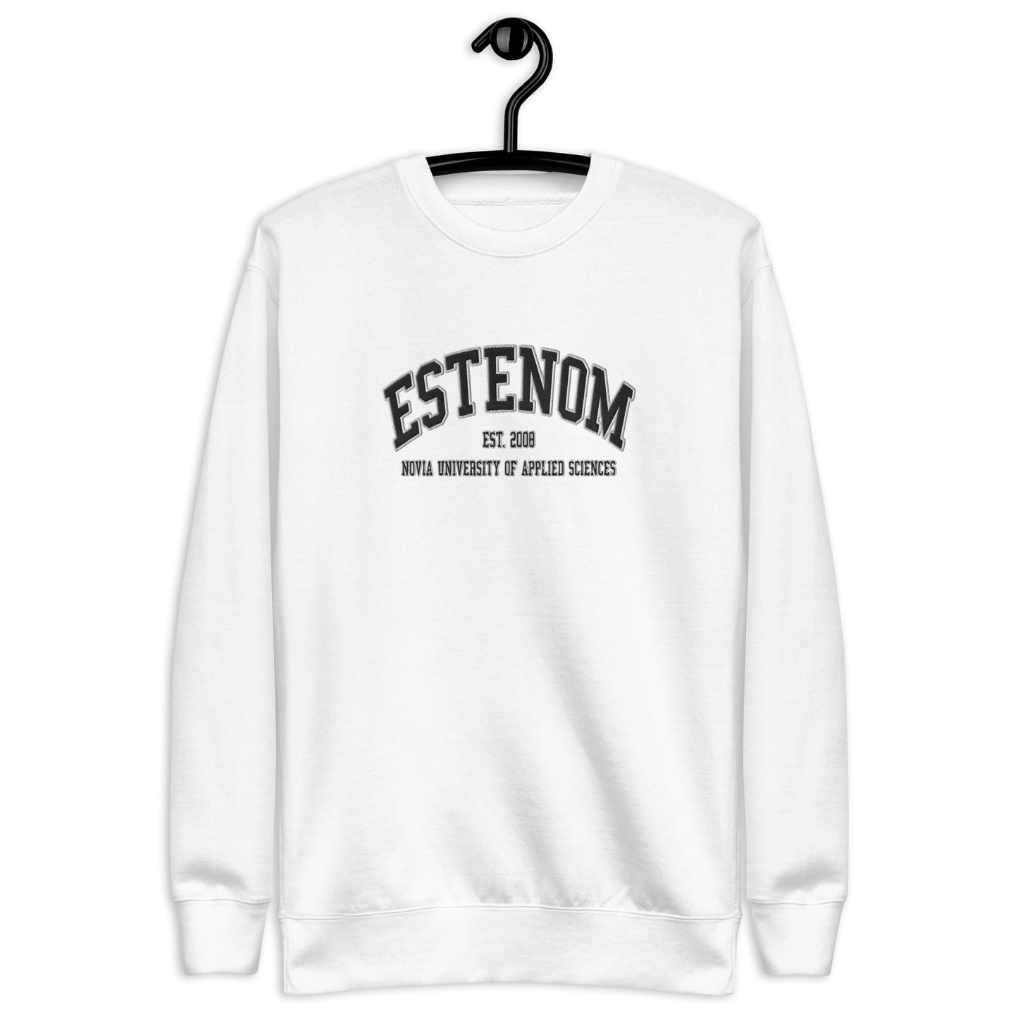 Broderad Estenom Svart Tryck Premium Sweatshirt