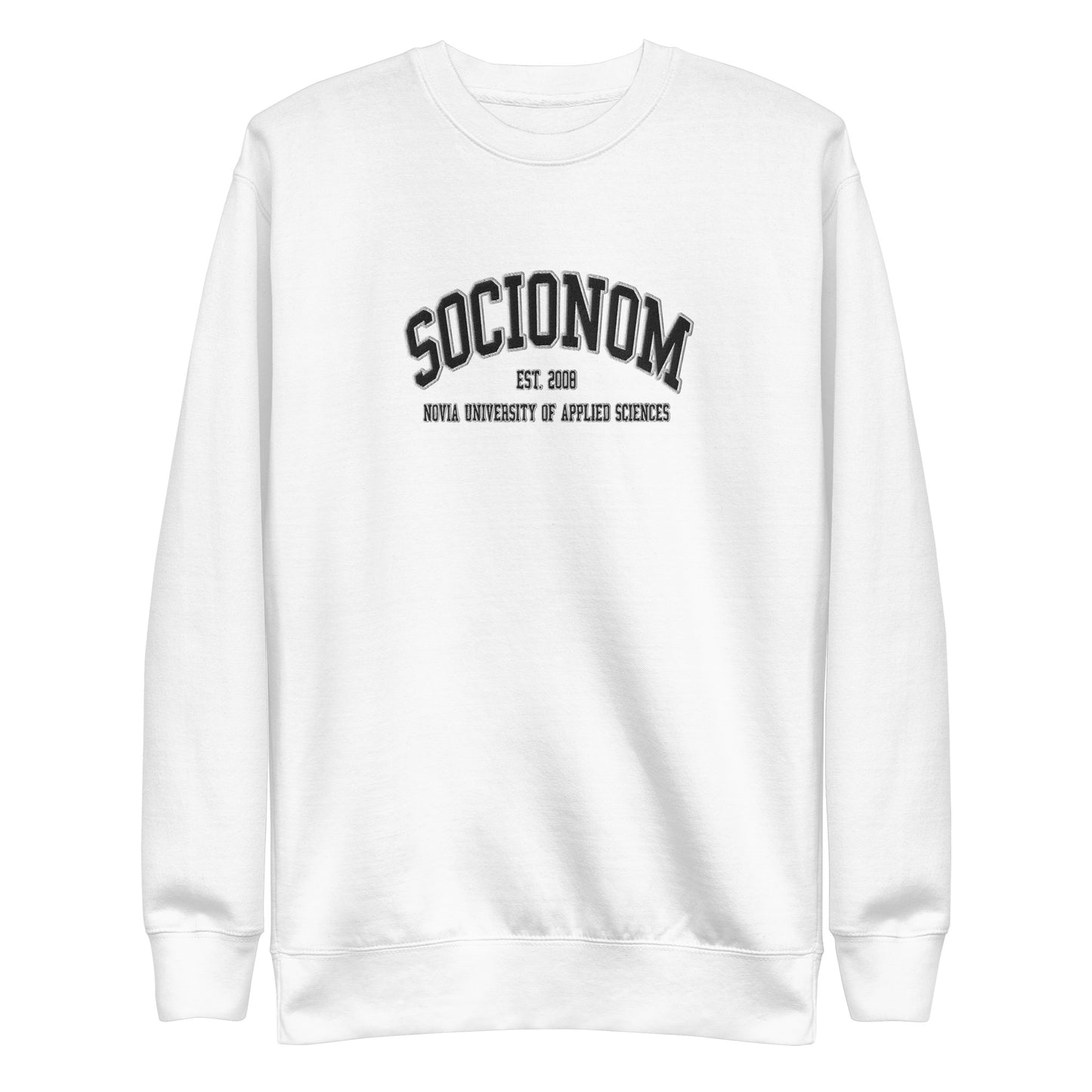 Broderad Socionom Svart Tryck Premium Sweatshirt