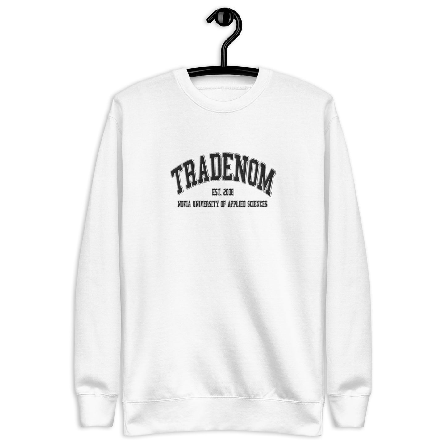 Broderad Tradenom Svart Tryck Premium Sweatshirt