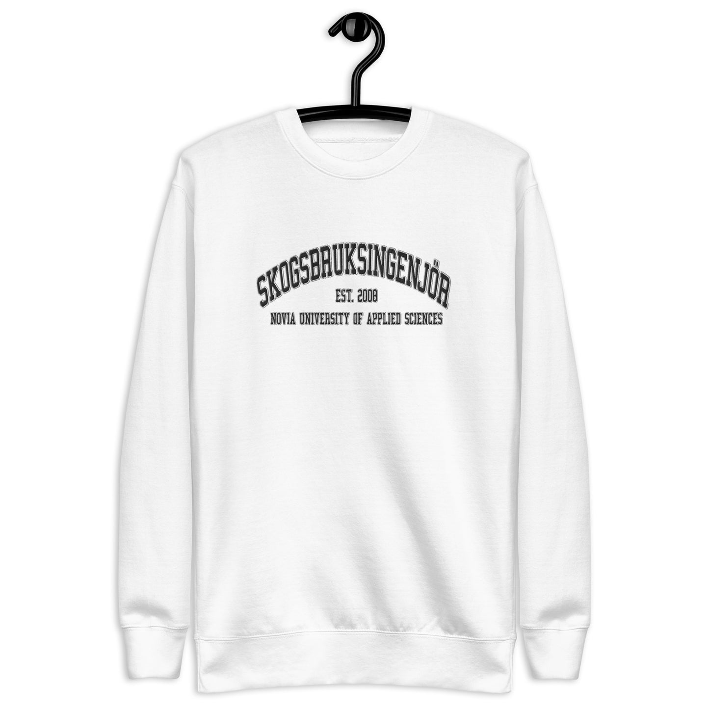 Broderad Skogsbruksingenjör Svart Tryck Premium Sweatshirt